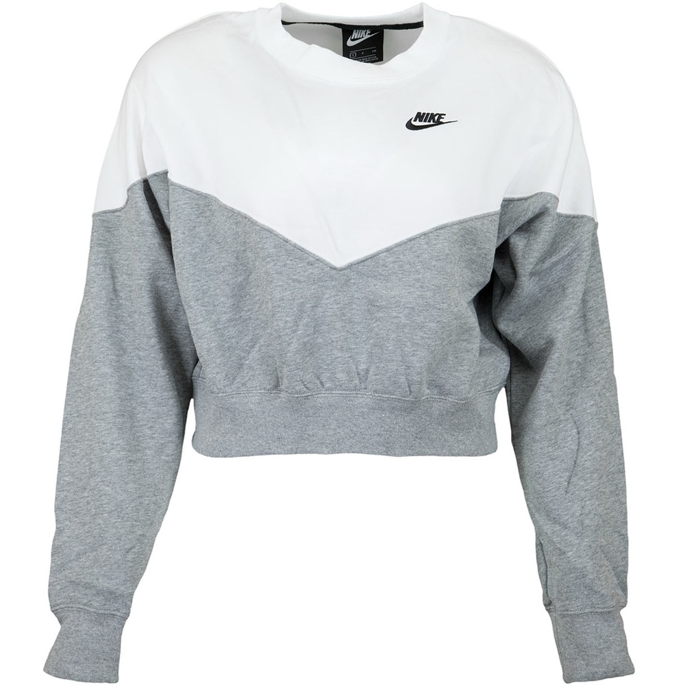 Nike Women's White and Gray Sweatshirt